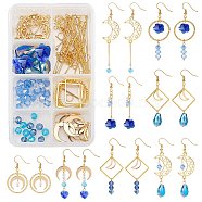 DIY Dangle Earring Making Kits, Including Glass Beads, Alloy Link, Brass Pendants & Linking Rings & Eye Pin & Ball Head Pins & Jump Rings & Earring Hooks, 304 Stainless Steel Charms, Golden, 6x5mm, Hole: 1mm(DIY-SC0016-39)