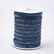 Glitter Sparkle Ribbon, Polyester & Nylon Ribbon, Colorful, 3/8 inch(9.5~10mm), about 50yards/roll(45.72m/roll)(SRIB-T002-01B-49)