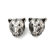 Animal 304 Stainless Steel Beads, Antique Silver, Leopard, 9.5x9.5x8.5mm, Hole: 2mm(STAS-E214-11AS-02)