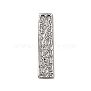 304 Stainless Steel Connector Charms, Textured Rectangle Links, Stainless Steel Color, 30x7x1mm, Hole: 1.5mm(STAS-I694-28P)