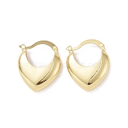 Rack Plating Brass Heart Thick Hoop Earrings for Women, Cadmium Free & Lead Free, Real 18K Gold Plated, 24x20x5.5mm, Pin: 0.8x1mm(EJEW-G315-02G)