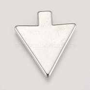 CCB Plastic Pendant, Triangle, Platinum, 38.5x34x4mm, Hole: 2mm(CCB-K007-62P)