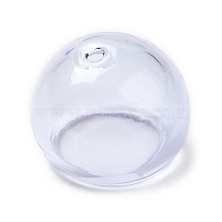 Transparent Glass Bead Cone, for Wind Chimes Making, Half Round, Lilac, 16x13mm, Hole: 1.4mm, Inner Diameter: 10.8mm(GLAA-G100-01B-06)