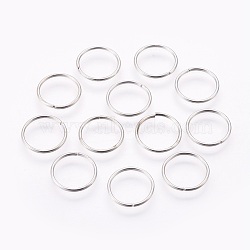 Iron Open Jump Rings, Platinum, 16x1.2mm, Inner Diameter: 13.5mm(X-IFIN-F150-05P)