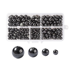 340Pcs 4 Sizes Natural Obsidian Beads, Round, Grade A, 4mm/6mm/8mm/10mm, Hole: 1mm(G-LS0001-18)