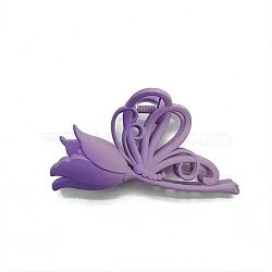 Two Tone Plastic Claw Hair Clips, Hair Accessories for Women & Girls, Tulips, Medium Purple, 115x55mm(PW-WG70795-01)