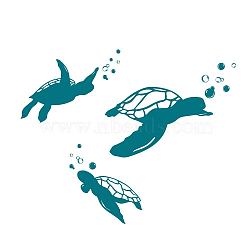 PVC Self Adhesive Wall Stickers, Washing Machine Warterproof Decals for Home Living Room Bedroom Wall Decoration, Turtle, 980x350mm(DIY-WH0377-238)