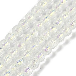 Handmade Foil Lampwork Beads Strands, Round, Clear, 10mm, about 40pcs/strand, 14.57''(37cm)(FOIL-K003-06B-10)