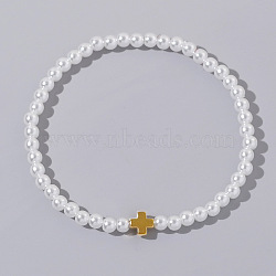 Cross Fashionable Imitation Pearl Bead Stretch Bracelets for Women(BC8772-2)