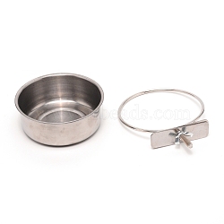 304 Stainless Steel Pet Supplies, Parrot Food Bowls, Mini Parrot Feeder Dish, Column, Stainless Steel Color, 100x39mm(AJEW-WH0241-33)