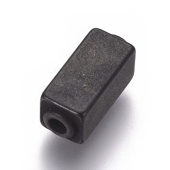 304 Stainless Steel Beads, Rectangle, Gunmetal, 14x6x6mm, Hole: 2mm