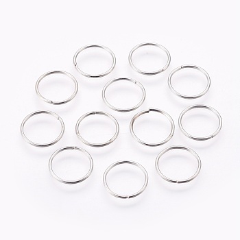 Iron Open Jump Rings, Platinum, 16x1.2mm, Inner Diameter: 13.5mm