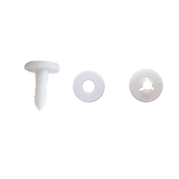 Plastic Doll Joints, with Washers, DIY Crafts Stuffed Toy Teddy Bear Accessories, White, 45mm