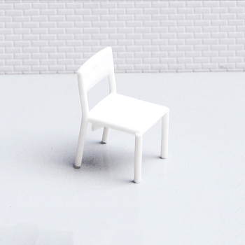 Plastic Chairs, Mini Furniture, Dollhouse Decorations, White, 30x20mm