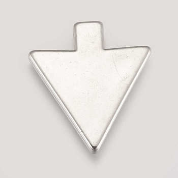 CCB Plastic Pendant, Triangle, Platinum, 38.5x34x4mm, Hole: 2mm