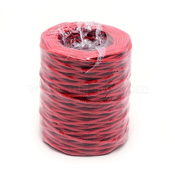 Handmade Iron Wire Paper Rattan, Woven Paper Rattan, for Art Craft Flower Bouquets, Red, 77x91mm, Wire Diameter: 2~3mm, 47~50m/roll(DIY-WH0190-12)