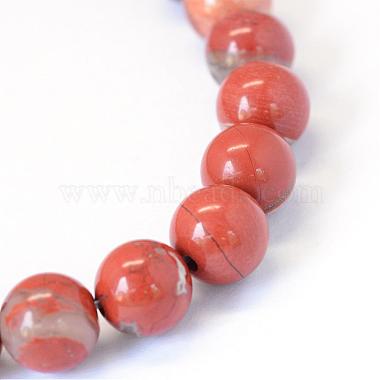 Jaspe rouge naturel brins de perles rondes(G-E334-8mm-27)-5