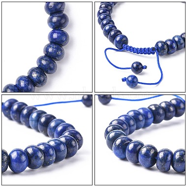 Adjustable Natural Lapis Lazuli Braided Bead Bracelets(BJEW-F369-A15)-4