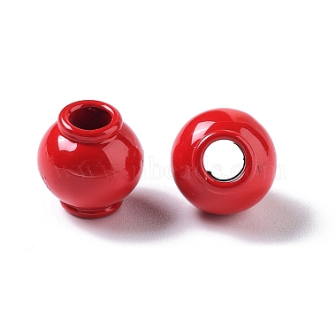 Crimson Lantern Alloy Beads