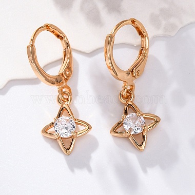 Clear Star Brass Earrings