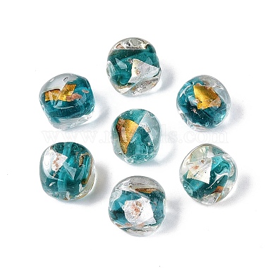 la main d'or et d'argent des perles de verre feuille(FOIL-Q003-01F)-1