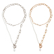 2Pcs 2 Colors Plastic Imitation Pearl Beaded Necklaces Set(NJEW-AN0001-10)-1