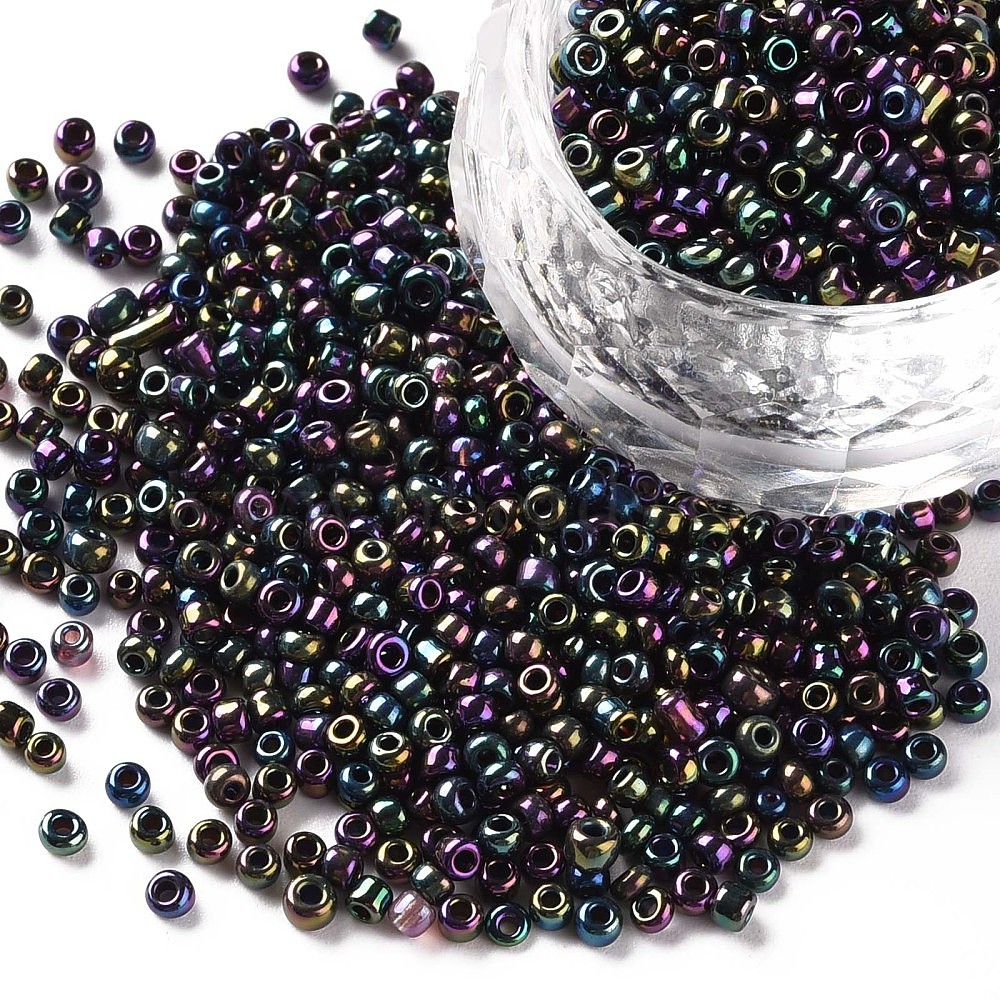 Multicolour Glass Seed Beads  Iris Round 50g for Necklaces Bracelets 