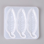 Silicone Molds, Hair Accessories Molds, For DIY Clamp Decoration, UV Resin & Epoxy Resin Jewelry Making, Leaves, White, 90x96x5mm(BG-TAC0002-04)