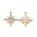 Alloy Crystal Rhinestone Pendants, Crown Charms, Light Gold, 21.5x18.5x2mm, Hole: 1.5mm(FIND-C019-29KCG)
