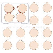 BENECREAT Brass Pendants, Stamping Blank Tag, Flat Round, Light Gold, 26x22x0.8mm, Hole: 3mm, 30pcs/box(KK-BC0001-48KCG)