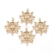 304 Stainless Steel Pendants, Helm, Real 24k Gold Plated, 24x21x2mm, Hole: 1mm(STAS-I138-07G)