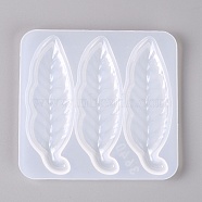 Silicone Molds, Hair Accessories Molds, For DIY Clamp Decoration, UV Resin & Epoxy Resin Jewelry Making, Leaves, White, 90x96x5mm(BG-TAC0002-04)