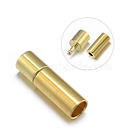 Tube Brass Bayonet Clasps, Nickel Free, Golden, 17.5x5mm, Hole: 4mm(KK-D470-G-NF)