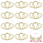 Iron Spiral Place Card Holders, Memo Holders, for Restaurants, Wedding, Office, Double Heart, Golden, 53x48.5x24mm, Inner Diameter: 47mm(AJEW-WH0318-05G)