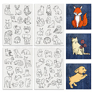 4 Sheets 11.6x8.2 Inch Stick and Stitch Embroidery Patterns, Non-woven Fabrics Water Soluble Embroidery Stabilizers, Animals, 297x210mmm(DIY-WH0455-122)