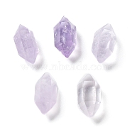 Natural Amethyst Double Terminated Pointed Beads, No Hole, Faceted, Bullet, 10x5x4mm(G-G012-17)