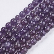 Natural Gemstone Beads Strands, Amethyst, AB Grade, Round, Purple, 6mm(G-S035)