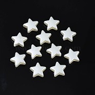 ABS Plastic Imitation Pearl Beads, Star, Seashell Color, 11x12x4mm, Hole: 1.6mm, about 2165pcs/500g(KY-S170-03-B01)