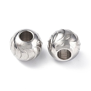 201 Stainless Steel Beads, Rondelle, Stainless Steel Color, 10x8.5mm, Hole: 4mm(STAS-G298-02C-P)