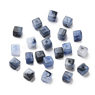 Transparent Acrylic Beads, Imitation Gemstone Beads, Cube, Royal Blue, 6x6x6mm, Hole: 1.6mm(OACR-H044-04B-09)