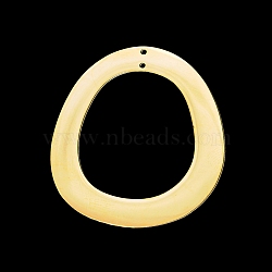 201 Stainless Steel 2-Loop Link Pendants, Laser Cut, Teardrop, Golden, 35x31x1mm, Hole: 1mm(STAS-S105-LA403-2)