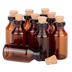 Cork Glass Bead Containers, Column Wishing Bottles, Saddle Brown, 1.8x4cm, Capacity: 5ml(0.17fl. oz)(PW-WG8D030-01)