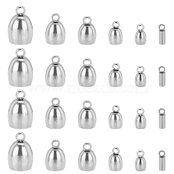 36Pcs 6 Style 304 Stainless Steel Cord Ends, End Caps, Stainless Steel Color, 6pcs/style(STAS-UN0021-11P)