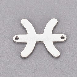 304 Stainless Steel Pendants, Twelve Constellations, Stainless Steel Color, 10.6x15.7x1mm, Hole: 1.2 and 1.4mm(STAS-CJC0001-04J)