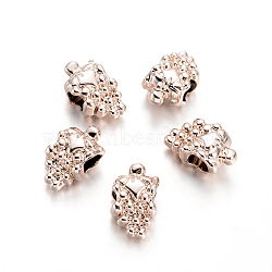 Grape Alloy Large Hole Beads, Light Gold, 16x10x7.5mm, Hole: 5mm(PALLOY-O065-30G-AAA)