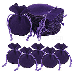 Calabash Velvet Jewelry Storage Drawstring Pouches, Christmas Wedding Party Gift Packing Bags, Dark Orchid, 9x7x0.1cm(TP-WH0011-05J)