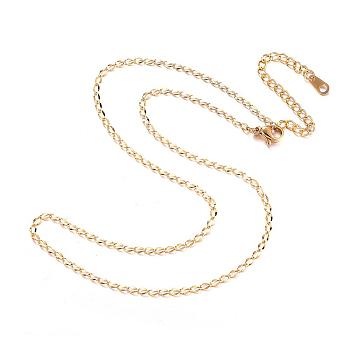 304 Stainless Steel Necklaces, Curb Chain Necklaces, Golden, 16.14 inch(41cm)