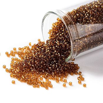 TOHO Round Seed Beads, Japanese Seed Beads, (941) Transparent Smoked Topaz, 15/0, 1.5mm, Hole: 0.7mm, about 3000pcs/10g