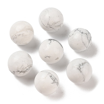 Natural Howlite No Hole Sphere Beads, Round, 10mm