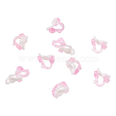 Very Comfortable Pink Plastic Clip-on Earring Findings 14mm Tall 